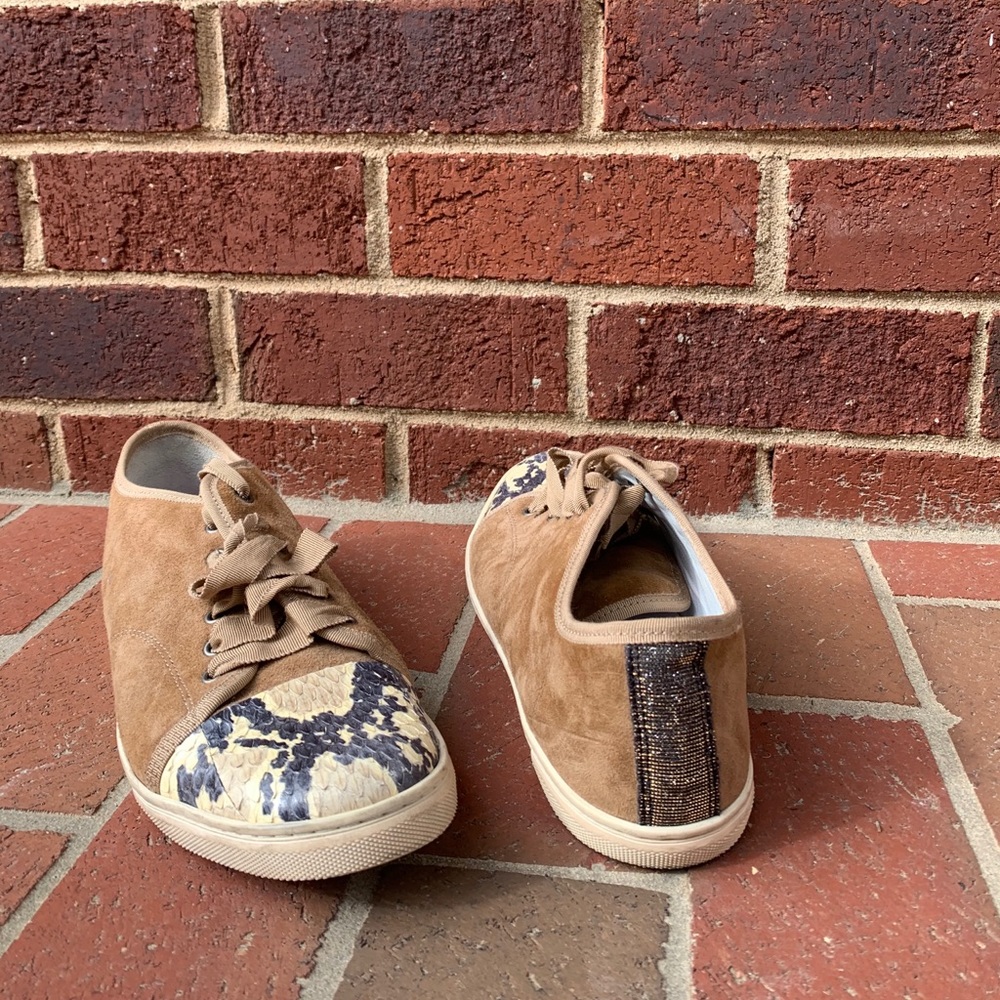 Lanvin Suede Color block Pattern Sneakers